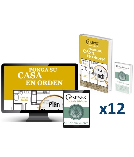 Product Description: Ponga Su Casa En Ordenes un estudio bíblico de cinco semanas, que se reúne en pequeños grupos por 2 horas cada semana. El propósito del estudio es ayudarle a crear, actualizar y organizar todos sus documentos importantes (representante para la salud, poder, lista de claves, consejeros, activos, deudas, testamento, seguros, etc.).</br></br>En caso de un accidente, enfermedad o muerte, lo mas importante que le puede dar a su familia es su información organizada.</br></br>Para Parroquias:</br></br>Libros de Trabajo en Líneapara 12 participantes</br></br>Libros de Trabajo para 12 participantes(físicos)</br></br>Su Dinero Cuenta Libro Electronico para 12 participantes</br></br>Su Dinero Cuenta Libro para 12 participantes (físicos)</br></br>Acceso a Herramientas de Gestión de Dinero</br></br>Acceso a Varias Calculadoras Financieras</br></br>Guía de Facilitación Parroquial</br></br>Note:</br></br>All prices displayed in the online store are in USD (US dollars).</br></br>Only available for shipping to US addresses- any orders for this product from locations outside the US will unfortunately be cancelled.</br></br>Lamentamos sinceramente el aumento de precios y el hecho de que los clientes deban cubrir sus propios costos de envío; sin embargo, este cambio es necesario debido al incremento en los costos de impresión y envío.</br> Ponga Su Casa En Orden - Para Parroquias (Parish P
