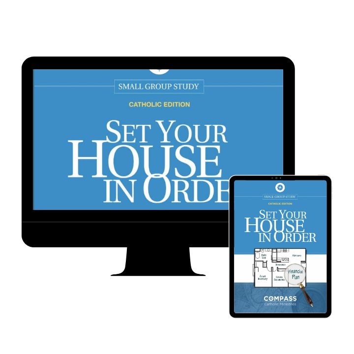 Product Description: If something were to happen to you, the most important gift you can give your family is organized and up-to-date information. Unfortunately, most of us don’t even know where to start.Set Your House In Orderis a five-week Bible study that can be done individually, online, in a small group, or facilitated in a parish. The purpose ofSet Your House in Orderis to help you create, update, and organize all your important information (health care surrogate, power of attorney, password list, advisors, assets, debts, will, insurance, and more).</br></br>Inclusions in the Online Access for Individuals offering:</br></br>Registration for 1 participant in the 6-week Bible Study conducted online using Zoom* (various dates available for study groups ongoing)</br></br>Online Workbook* accessfor 1 participant</br></br>Access to Money Management Tools</br></br>Access to various Financial Calculators</br></br>Note:</br></br>All prices displayed in the online store are in USD (US dollars).</br> Set Your House In Order - Online Access